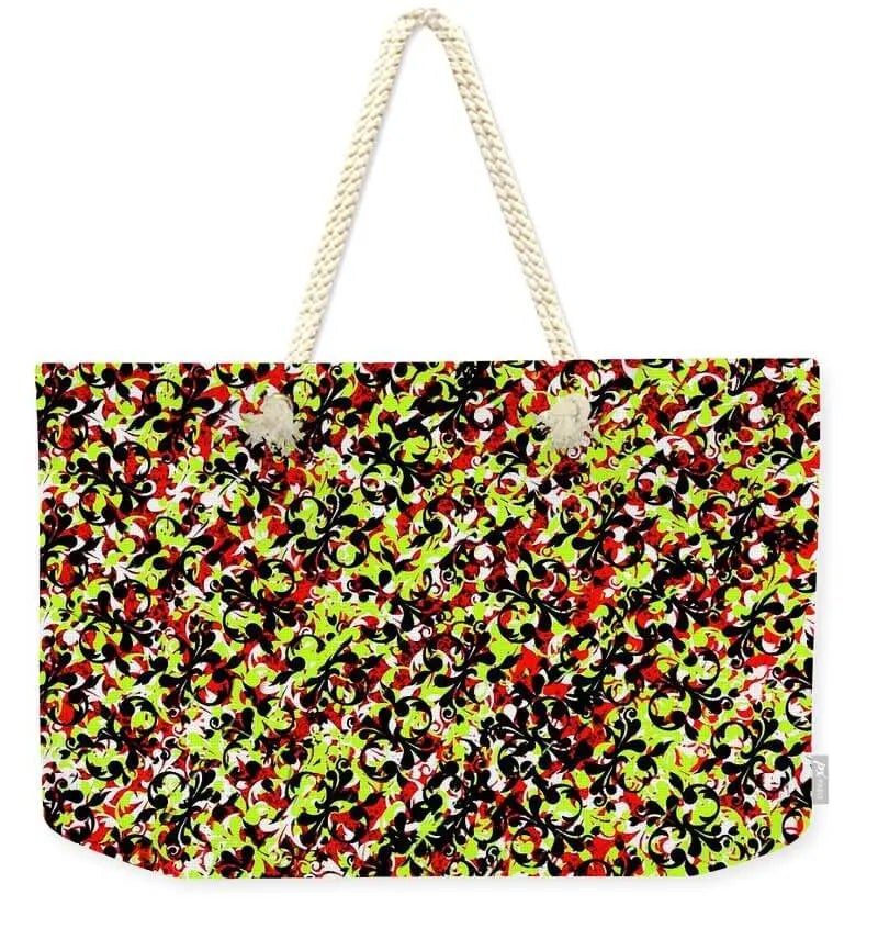 Psychedelic Abstract 2  1 - Weekender Tote Bag Pixels