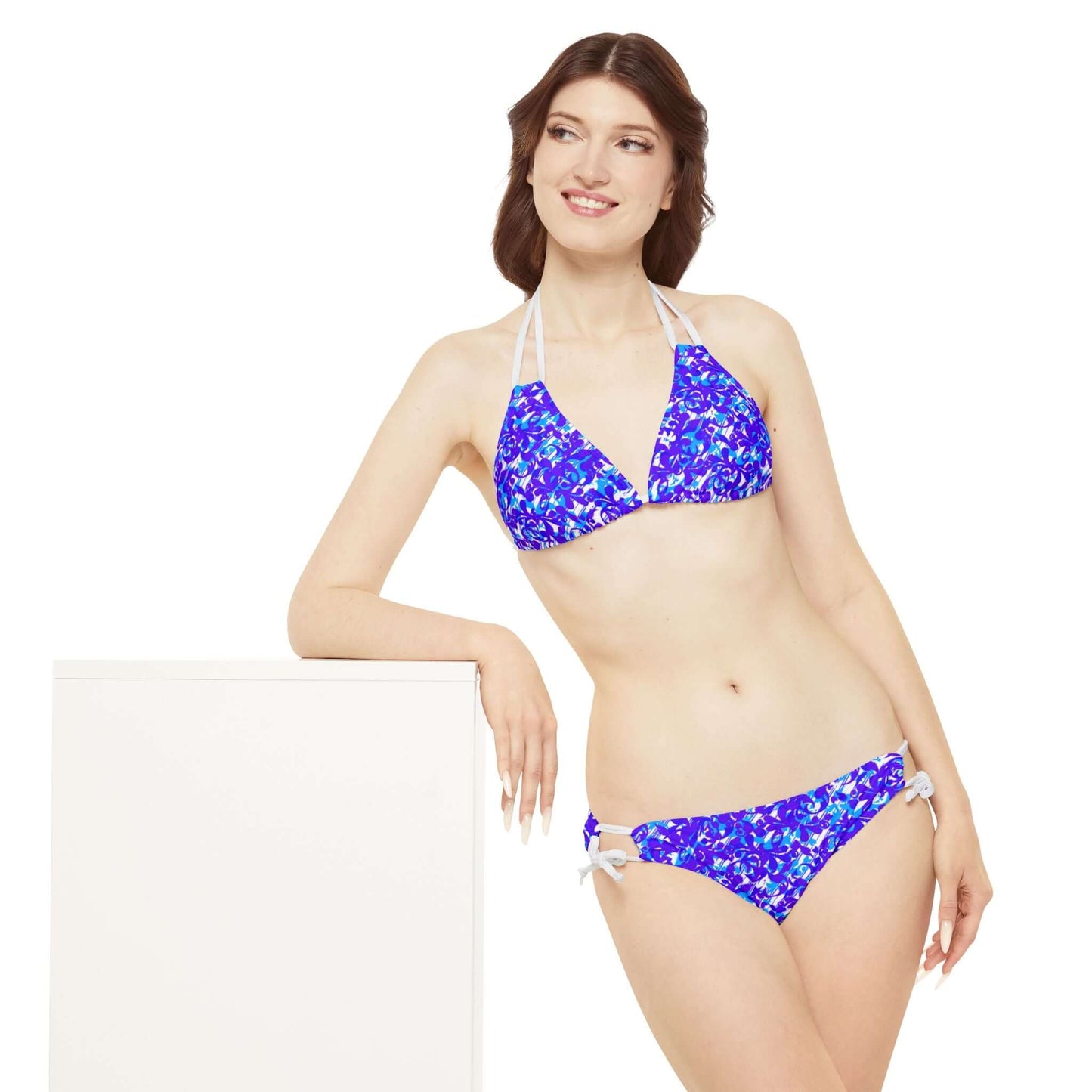 Blue funky psychedelic bikini