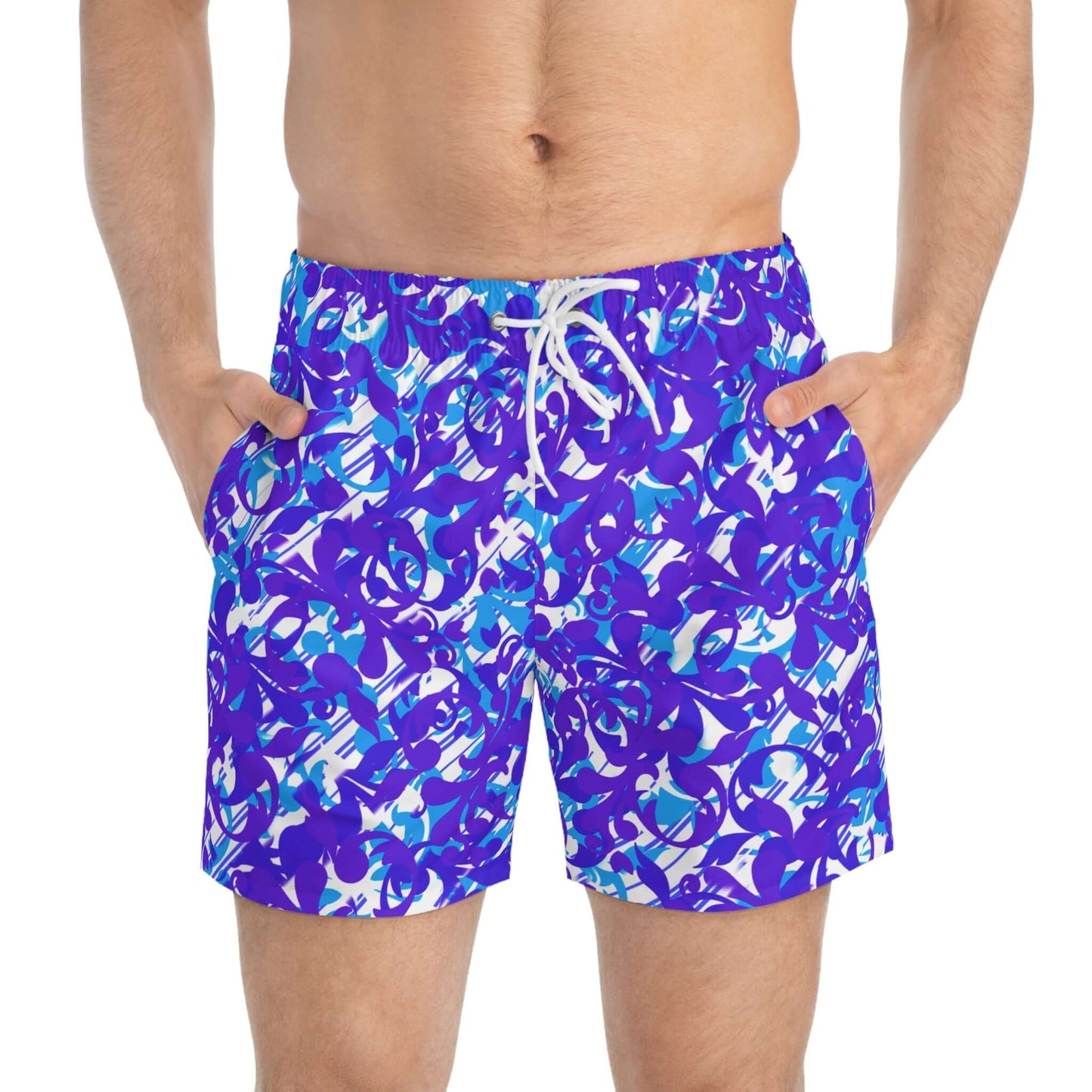 Blue funky psychedelic swimsuit