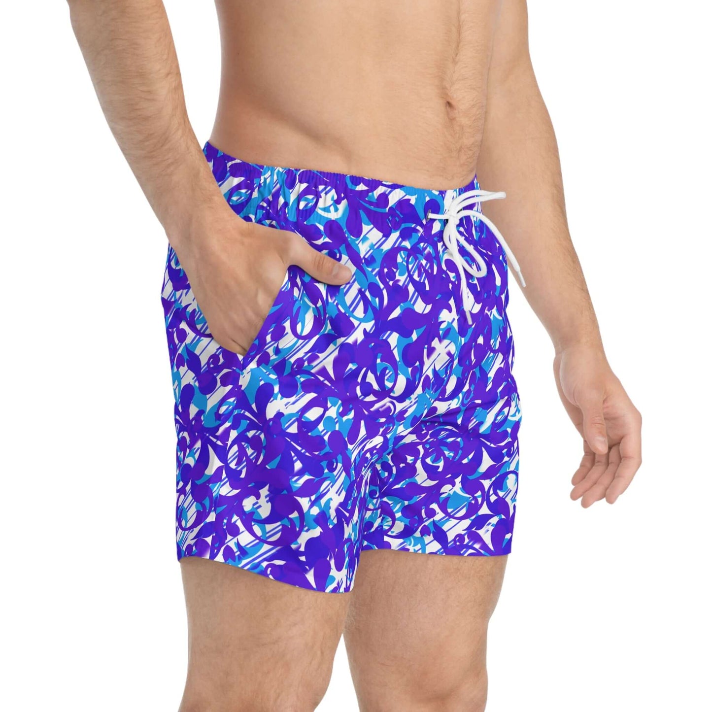 Blue funky psychedelic swimsuit