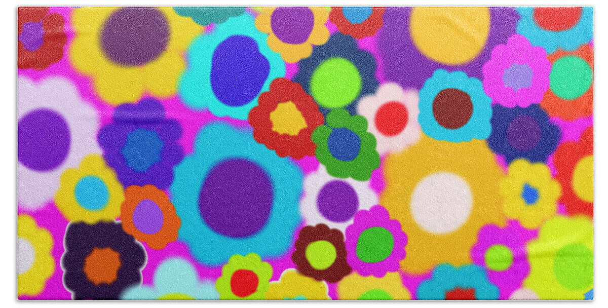 Abstract flowers - Beach Towel Pixels